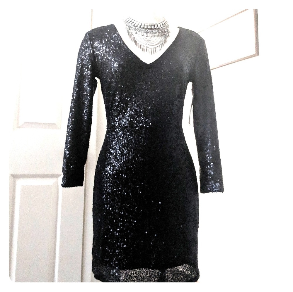 Bongo Sequin Black Dress ~ NWT